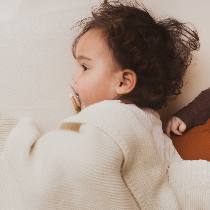 Bio-Schurwolle Baby-Strickdecke - murmunto