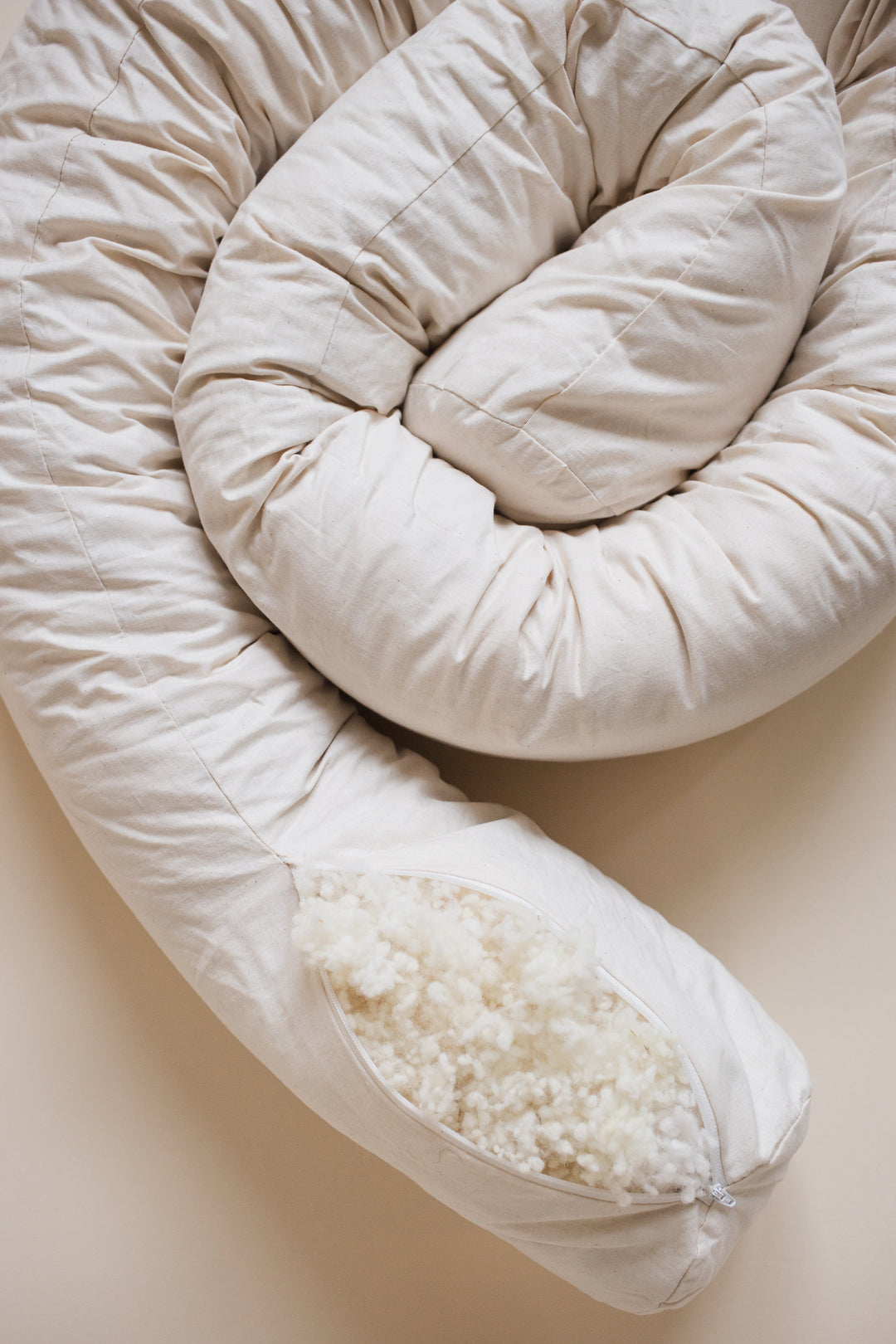 Bettumrandung Set: Bettumrandung Woolly + Bezug Bio-Musselin
